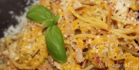 makaron spaghetti dynia szynka parmeńska mak sok pomarańczowy